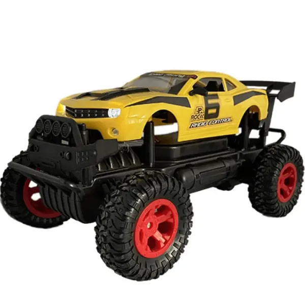 RC Off-Road radiocomandato Camaro giallo con luci 27 MHz 29cm scala 1/14 immagine 3