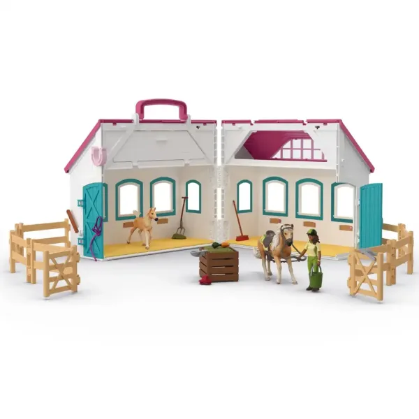 Schleich: Horse Club - Stalla espandibile con set di gioco con cavalli (42703) immagine 2