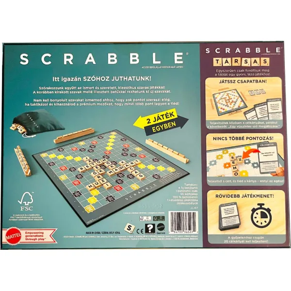 Gioco da tavolo Scrabble Originale e Gioco 2in1 - Mattel immagine 2