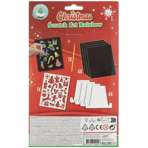 Set di 4 fogli di grattugia arcobaleno A5 di Natale immagine 2