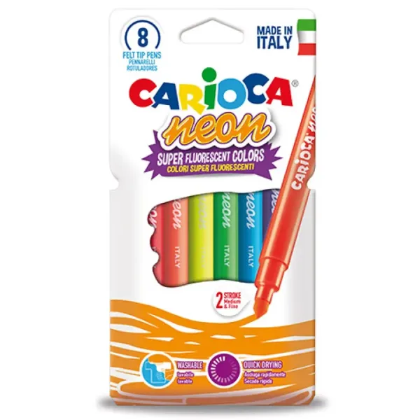 Set di 8 pennarelli fluorescenti color neon - Carioca immagine 1