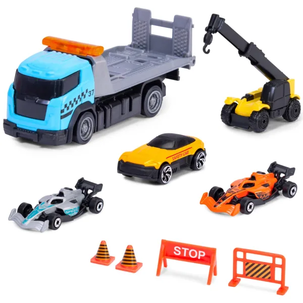 Set di auto da corsa Formula Racer con auto da trasporto in due varianti 1 pz – Dickie Toys immagine 2