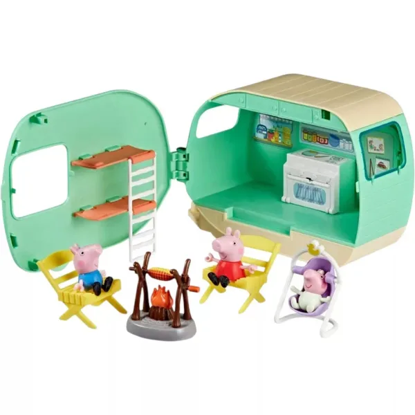 Set di gioco Peppa Pig Tre porcellini con roulotte e personaggi - Hasbro immagine 2
