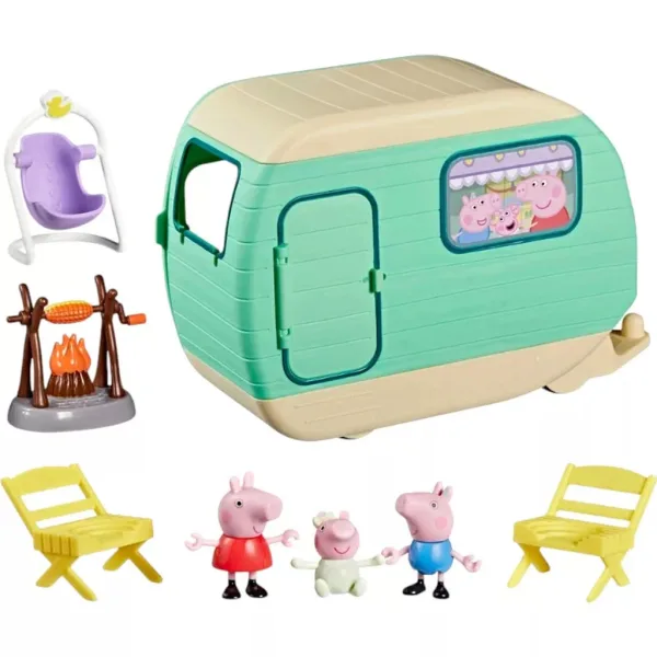 Set di gioco Peppa Pig Tre porcellini con roulotte e personaggi - Hasbro immagine 3