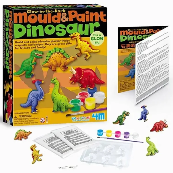 Set di stampi per dinosauri con vernice fluorescente immagine 2