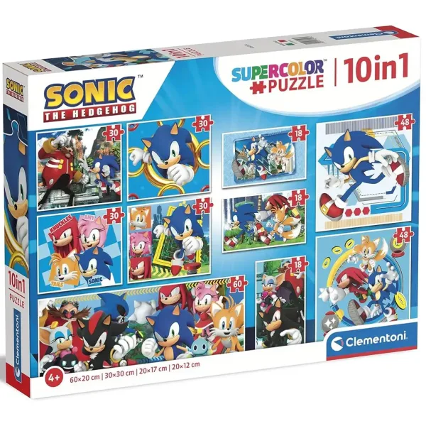 Sonic il riccio 10 in 1 supercolor puzzle - Clementoni immagine 1