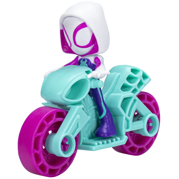Spidey e i suoi fantastici amici: figura d'azione di Ghost-Spider con moto - Hasbro immagine 2