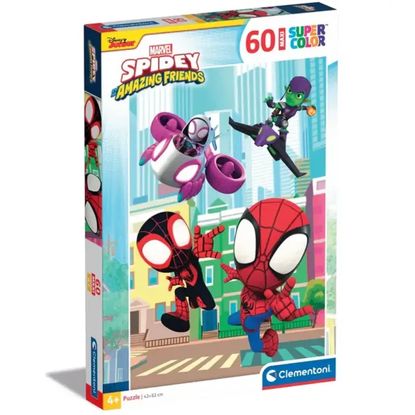 Spidey e i suoi fantastici amici puzzle maxi supercolor da 60 pezzi - Clementoni immagine 1
