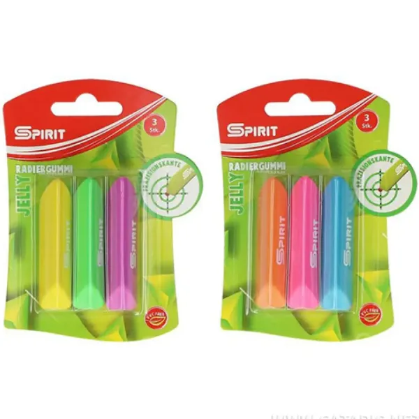Spirit: Gomma a forma di triangolo Jelly in vari colori set da 3 pezzi immagine 1