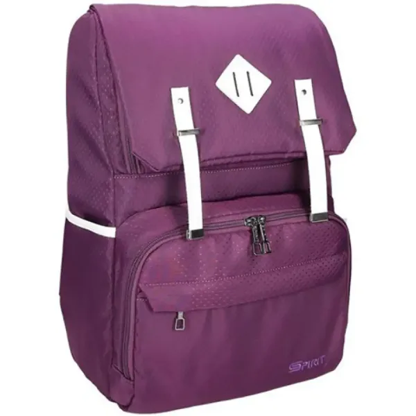 Spirit: Zaino color porpora con cinturini bianchi 47x33x17cm immagine 1