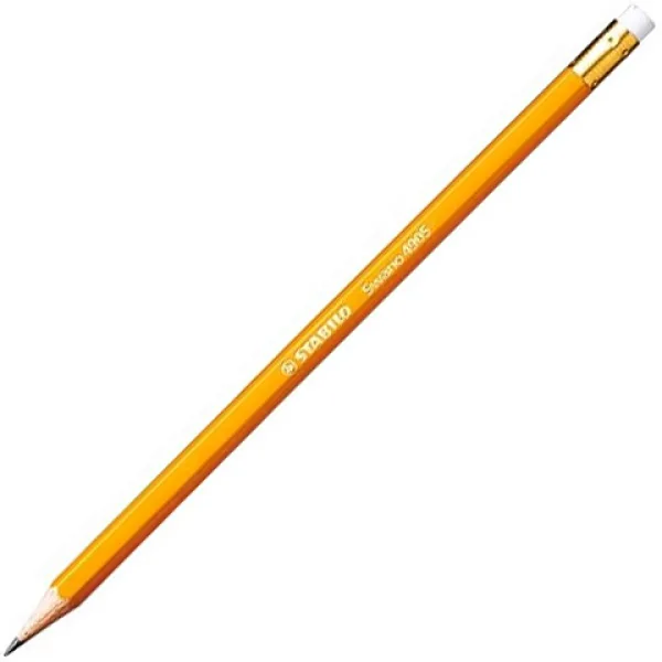 Stabilo: Matita grafite HB Swano con gomma di colore giallo immagine 1