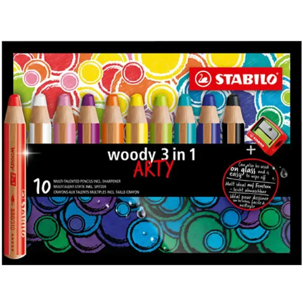 Stabilo Woody 3in1 ARTY set di matite colorate da 10 pezzi immagine 1