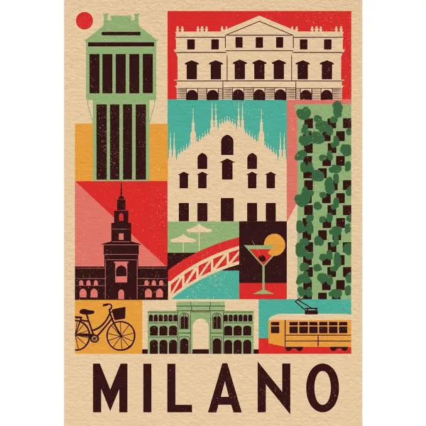 Stile nella città Milano puzzle da 1000 pezzi - Clementoni immagine 2