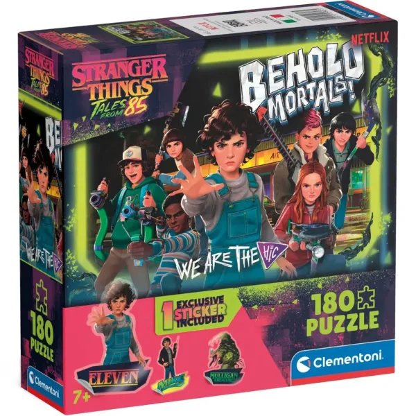 Stranger Things Battaglia contro i mostri puzzle da 180 pezzi con adesivo – Clementoni immagine 1