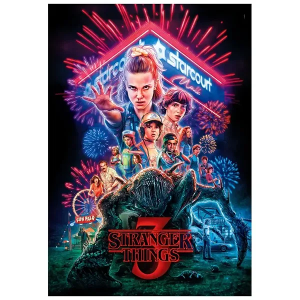 Stranger Things Stagione 3 puzzle da 1000 pezzi con poster - Clementoni immagine 2