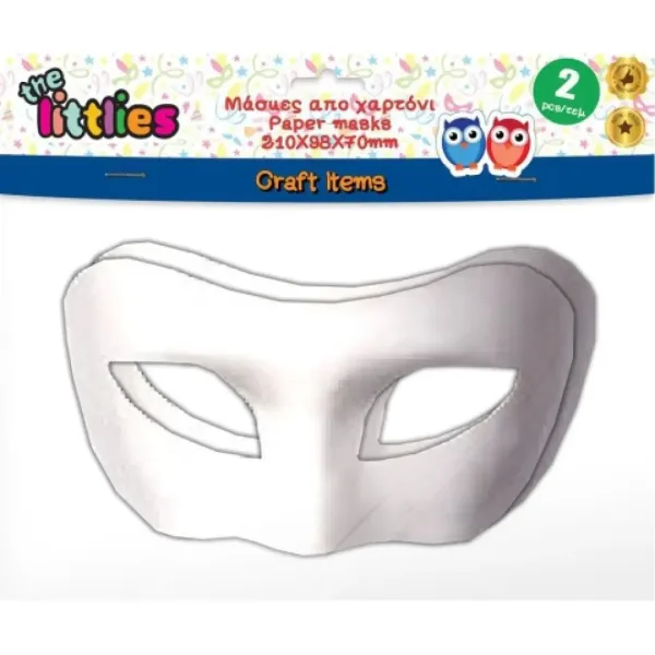 The Littlies: Set di 2 maschere di carta pesta decorabili immagine 1