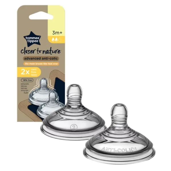 Tommee Tippee: Succhietto anti-colica a flusso medio (3 mesi+) 2 pz immagine 1