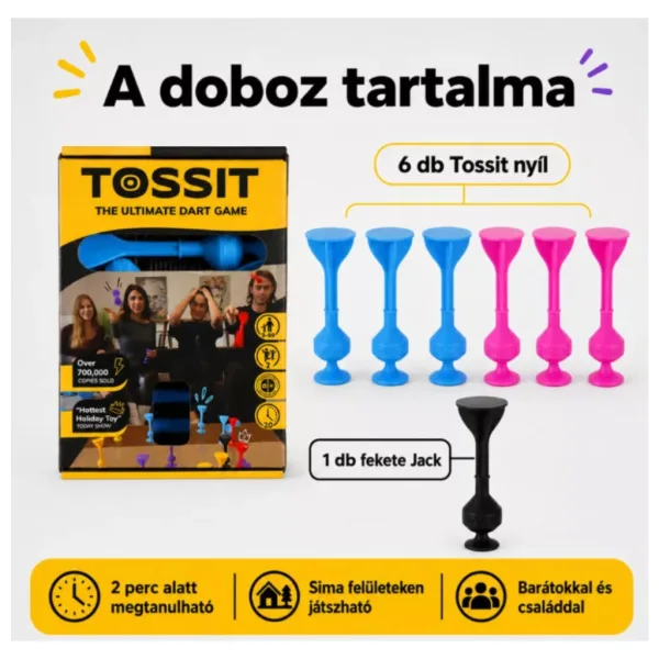 Tossit Starter Pack — gioco di freccette con ventose in silicone rosa e azzurro immagine 2