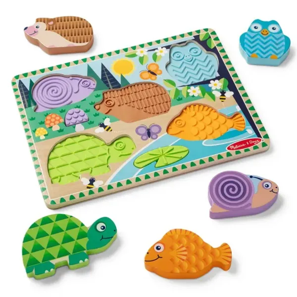 Touch & Feel Animali della foresta puzzle tattili - Melissa & Doug immagine 2