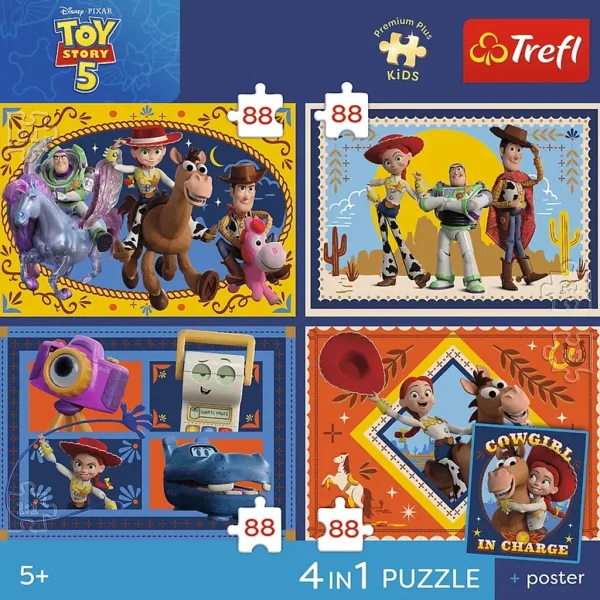 Toy Story 5 - puzzle Premium Plus Kids da 4 x 88 pezzi - Trefl immagine 2