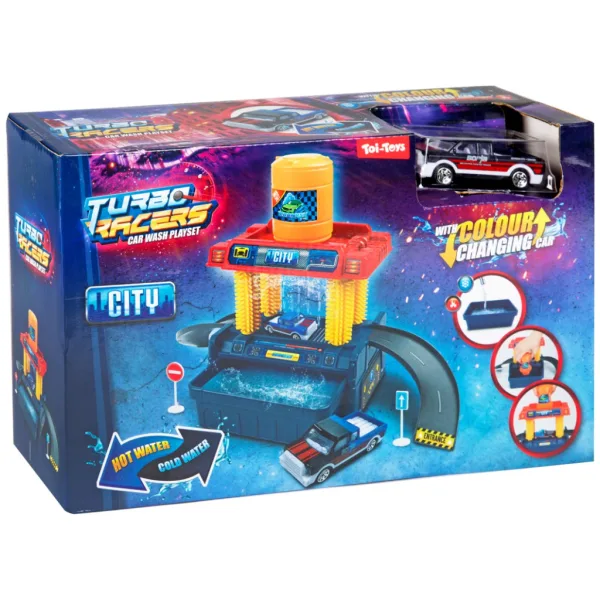 Turbo Racers Set di pista per lavaggio auto con auto in diverse varianti di colore immagine 1