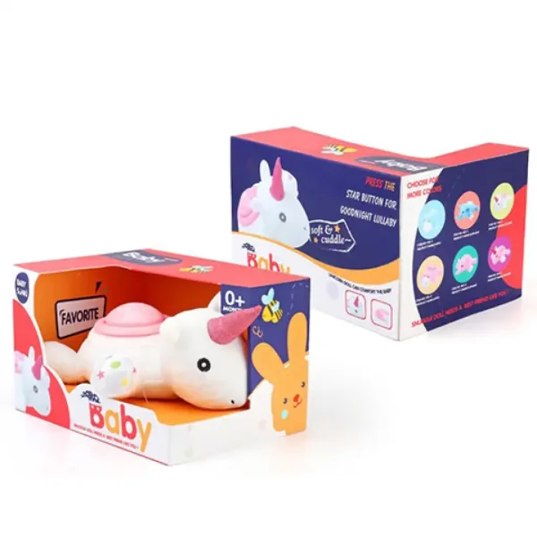 Unicorno di colore bianco in peluche con effetti di luce e suono immagine 1