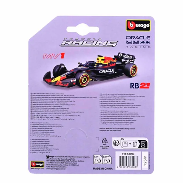 Bburago: Racing - Oracle Red Bull RB21 Japan Livery / Max Verstappen 1/64 immagine 2