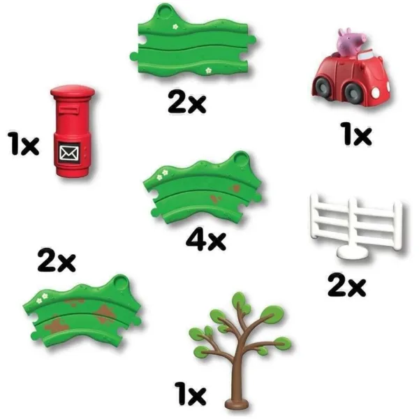 Whizz-Around Peppa maialino con auto rosso set di gioco immagine 4