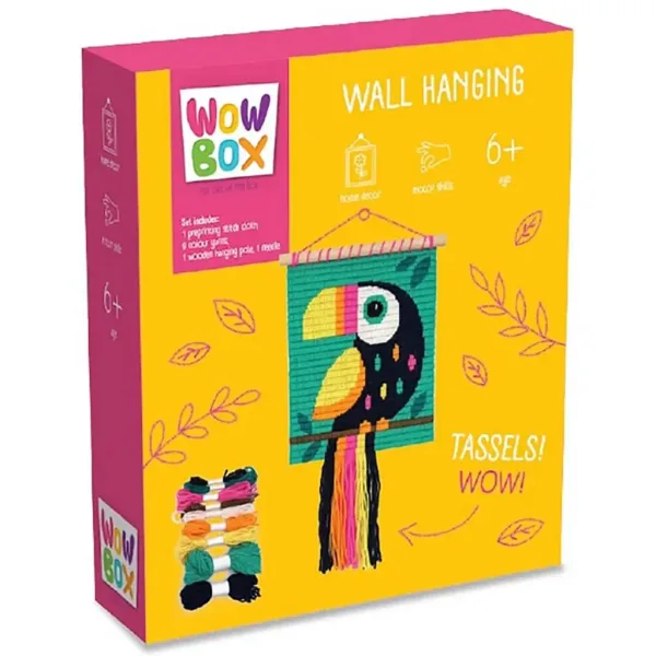 WowBox: Set creativo di decorazioni murali in macramè con motivo tucano immagine 1