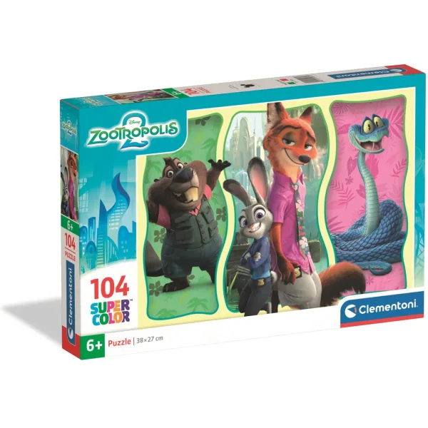 Zootropolis 2 Puzzle Super Color 104 pezzi - Clementoni immagine 1