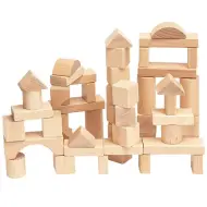 50 blocchi da costruzione in legno naturale