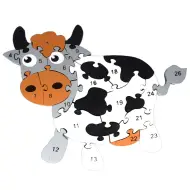 ABC+-+123+puzzle+educativo+in+legno+con+mucche