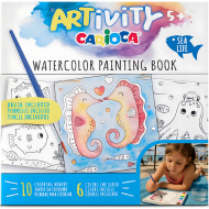 ARTivity: Animali marini libro da colorare ad acquerello con pennello – Carioca