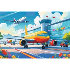 Aeroporto puzzle da 100 pezzi - Trefl immagine 2