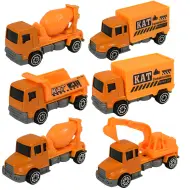 Alloy Car: Set di 6 camion da costruzione 8cm