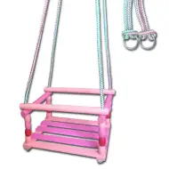 Altalena rosa in legno