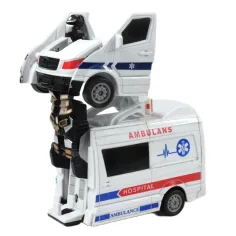 Ambulanza: Autoambulanza che si trasforma in robot in due versioni da 13 cm immagine 4