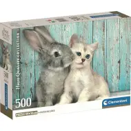 Amicizia tra gattino e coniglietto HQC puzzle compatto da 500 pezzi - Clementoni