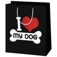 Amo il mio cane borsa regalo gigante 33x45x15cm
