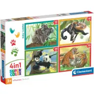 Animali con i loro cuccioli 4 in 1 puzzle da 12, 16, 20 e 24 pezzi - Clementoni