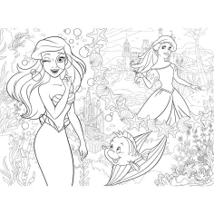 Ariel due mondi 2 in 1 puzzle eco mini da 48 pezzi e libro da colorare 35x25cm - Lisciani immagine 3