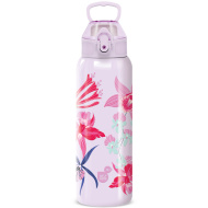 Ars Una: 3D Beach Flowers borraccia in metallo lilla a doppia parete 700 ml