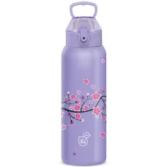 Ars Una: 3D Snow Flower - borraccia in metallo a doppia parete viola 700 ml