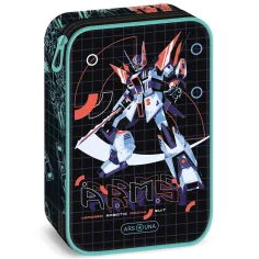 Ars Una: A.R.M.S. astuccio a più livelli con motivo robot 15,5x22,5x4,5cm