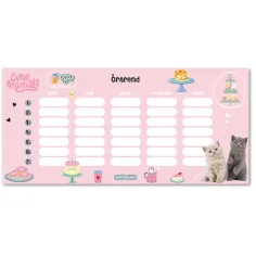 Ars Una: Animali carini - Festa del tè, orario scolastico su un unico foglio, fronte-retro