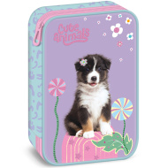Ars Una: Animali carini astuccio a più livelli con cane Australian Shepherd 15,5 x 22,5 x 4,5 cm
