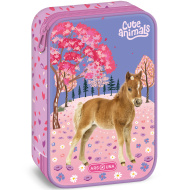 Ars Una: Astuccio a più livelli "Cute Animals" con cavalli 15,5 x 22,5 x 4,5 cm