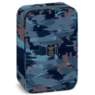 Ars Una: Astuccio multistrato con motivo mimetico blu Hyde 15,5x22,5x4,5cm