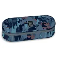 Ars Una: Astuccio ovale Hyde con motivo mimetico blu 23x5,5x9cm