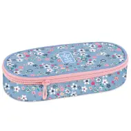 Ars Una: Astuccio ovale Pearl Blossom Blue con fiori 23x5,5x9cm